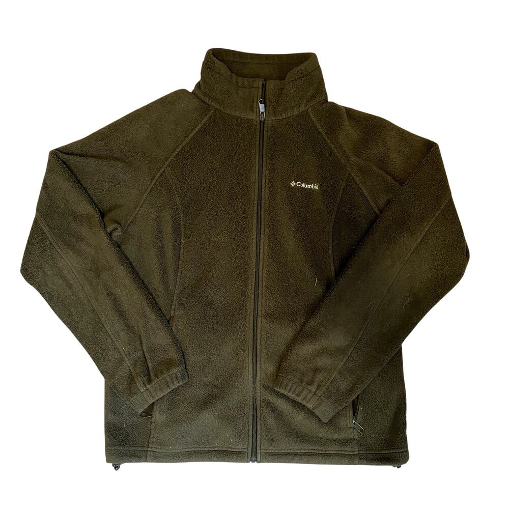 Columbia Women's Size XS Olive Green Full Zip Fleece Jacket Mock Neck